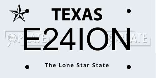 E24ION Texas License Plate