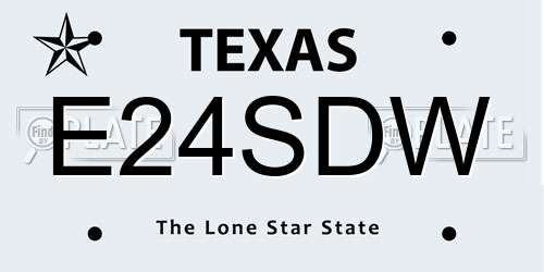 E24SDW Texas License Plate