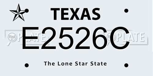 E2526C Texas License Plate