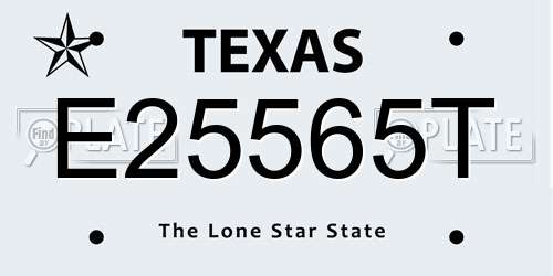 E25565T Texas License Plate