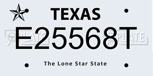 E25568T Texas License Plate
