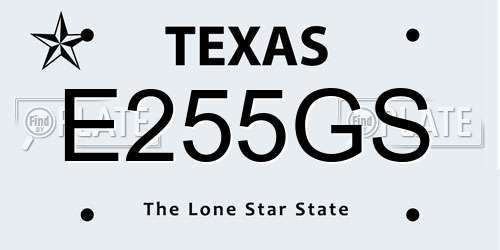 E255GS Texas License Plate