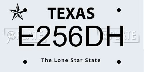 E256DH Texas License Plate