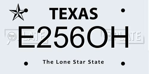 E256OH Texas License Plate