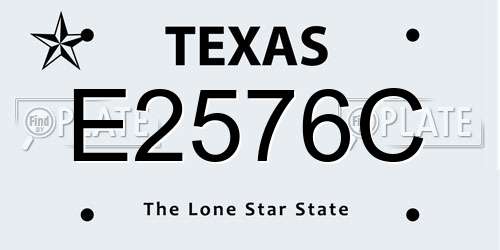 E2576C Texas License Plate