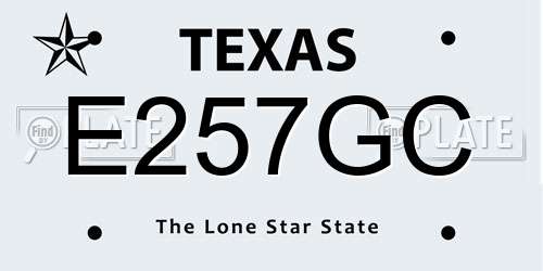 E257GC Texas License Plate