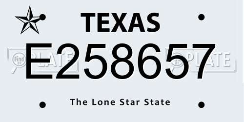 E258657 Texas License Plate