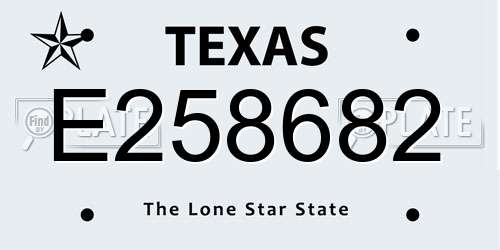 E258682 Texas License Plate