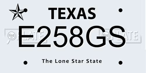 E258GS Texas License Plate