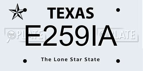 E259IA Texas License Plate