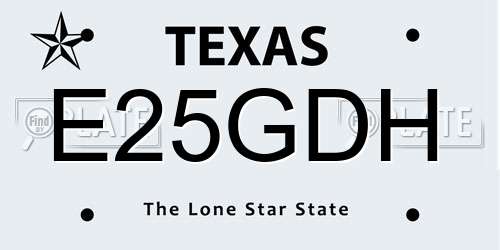 E25GDH Texas License Plate