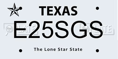 E25SGS Texas License Plate