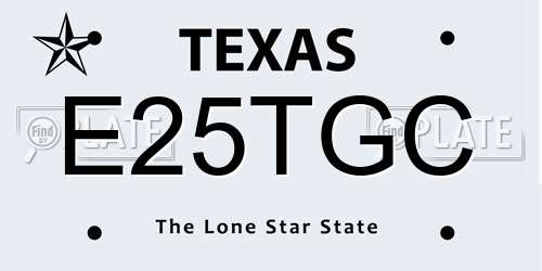 E25TGC Texas License Plate