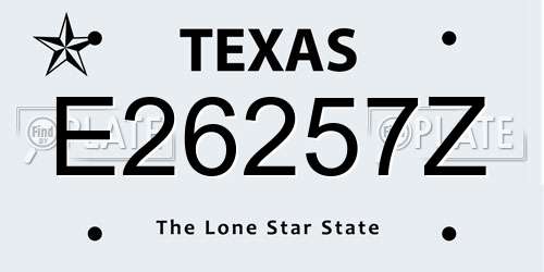 E26257Z Texas License Plate