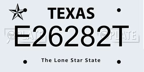 E26282T Texas License Plate