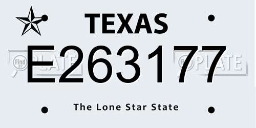E263177 Texas License Plate