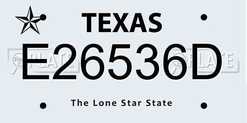 E26536D Texas License Plate