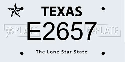 E2657 Texas License Plate