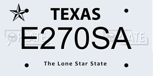E270SA Texas License Plate