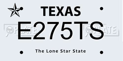 E275TS Texas License Plate