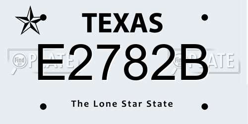 E2782B Texas License Plate