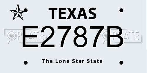 E2787B Texas License Plate