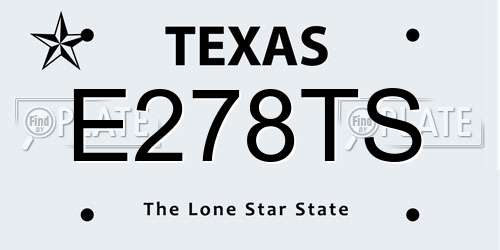 E278TS Texas License Plate