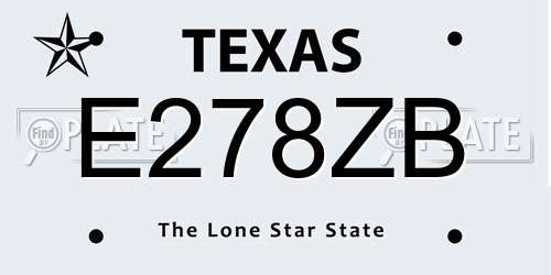 E278ZB Texas License Plate