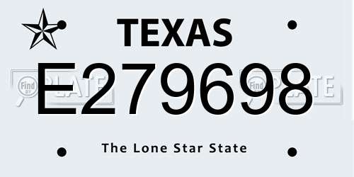 E279698 Texas License Plate