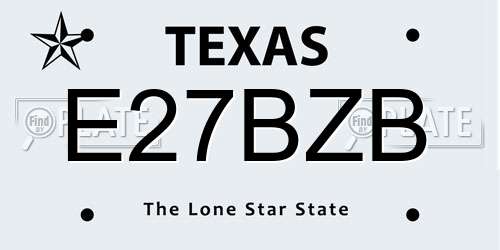 E27BZB Texas License Plate