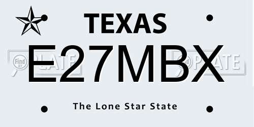E27MBX Texas License Plate