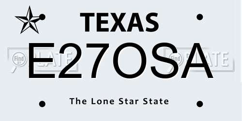 E27OSA Texas License Plate