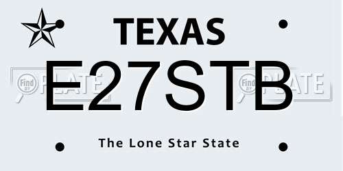 E27STB Texas License Plate