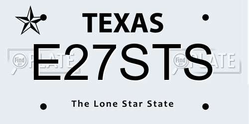 E27STS Texas License Plate