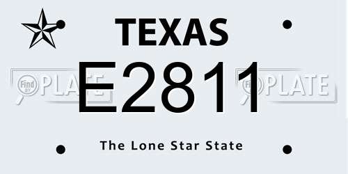 E2811 Texas License Plate