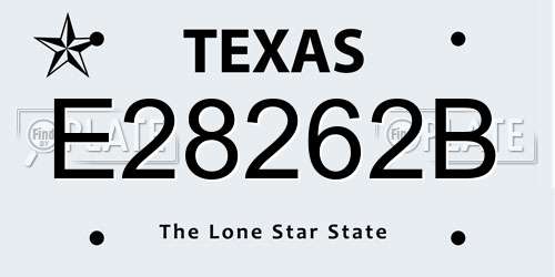 E28262B Texas License Plate