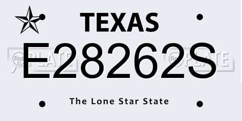 E28262S Texas License Plate
