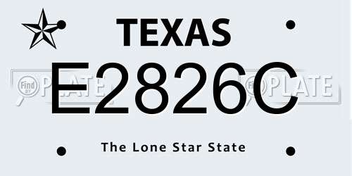 E2826C Texas License Plate