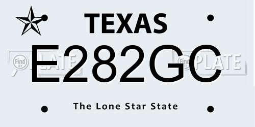 E282GC Texas License Plate