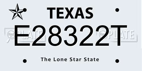 E28322T Texas License Plate