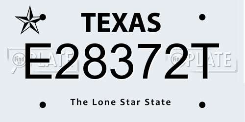E28372T Texas License Plate