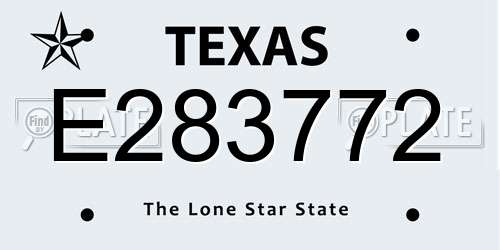 E283772 Texas License Plate