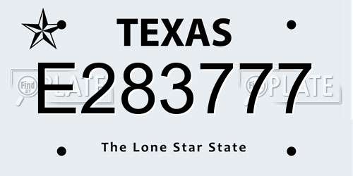 E283777 Texas License Plate