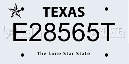 E28565T Texas License Plate