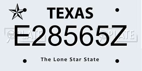 E28565Z Texas License Plate