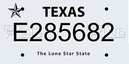 E285682 Texas License Plate