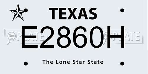 E2860H Texas License Plate
