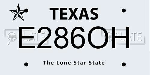 E286OH Texas License Plate