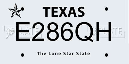 E286QH Texas License Plate