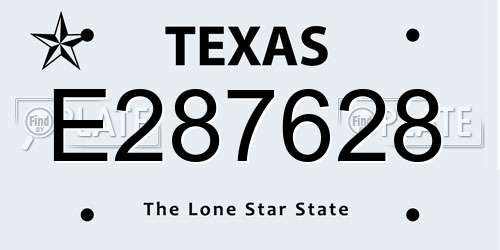 E287628 Texas License Plate